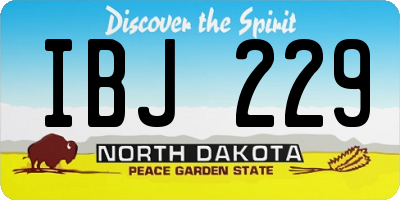 ND license plate IBJ229