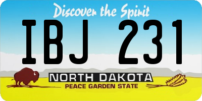 ND license plate IBJ231