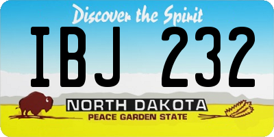 ND license plate IBJ232
