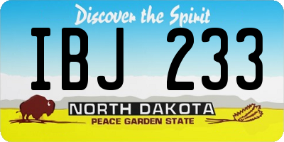 ND license plate IBJ233