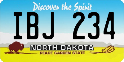 ND license plate IBJ234