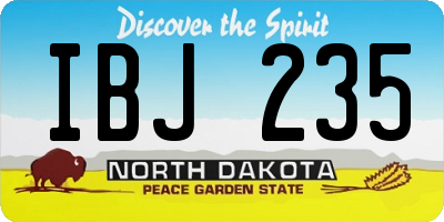 ND license plate IBJ235