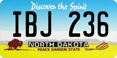 ND license plate IBJ236