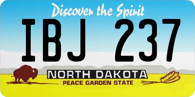 ND license plate IBJ237