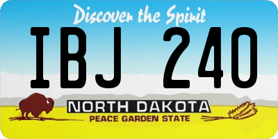ND license plate IBJ240