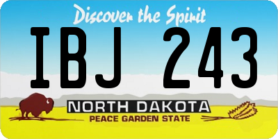 ND license plate IBJ243
