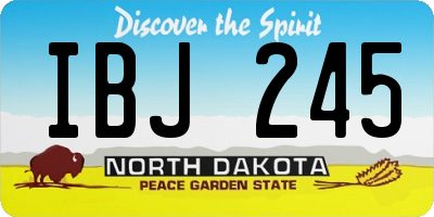 ND license plate IBJ245