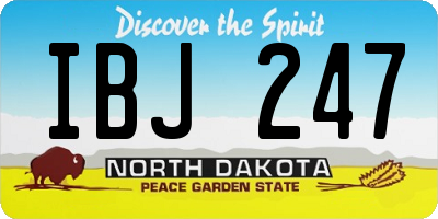 ND license plate IBJ247