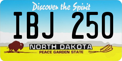 ND license plate IBJ250