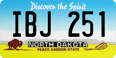 ND license plate IBJ251