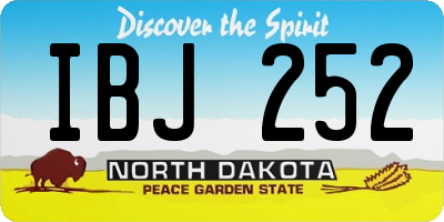 ND license plate IBJ252