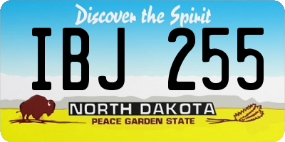 ND license plate IBJ255