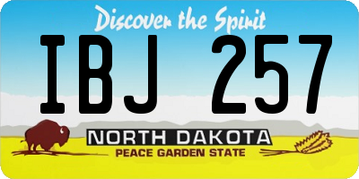 ND license plate IBJ257