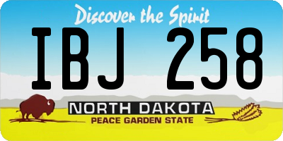 ND license plate IBJ258