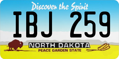 ND license plate IBJ259