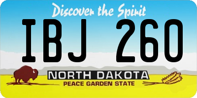 ND license plate IBJ260