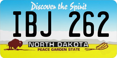 ND license plate IBJ262