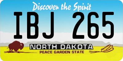 ND license plate IBJ265