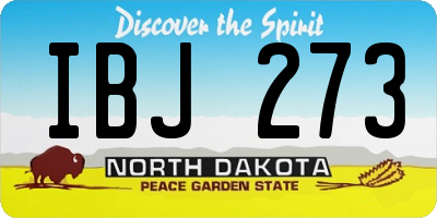 ND license plate IBJ273