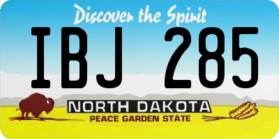 ND license plate IBJ285