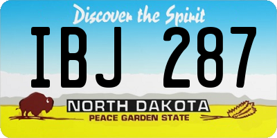 ND license plate IBJ287