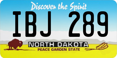 ND license plate IBJ289