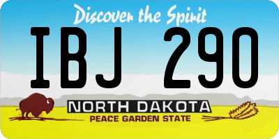 ND license plate IBJ290