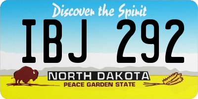 ND license plate IBJ292