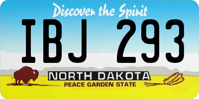 ND license plate IBJ293