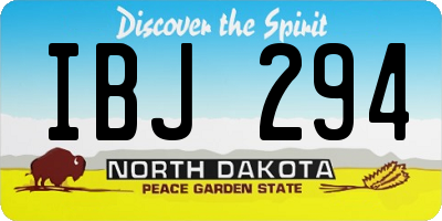 ND license plate IBJ294