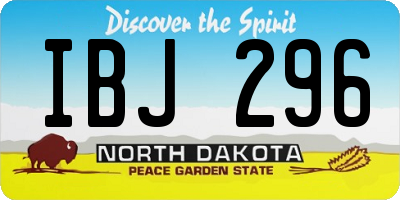 ND license plate IBJ296