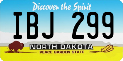 ND license plate IBJ299