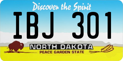 ND license plate IBJ301