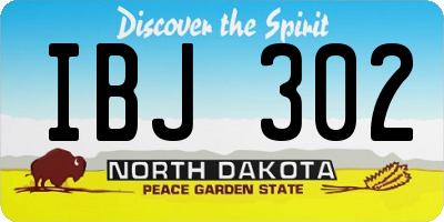 ND license plate IBJ302