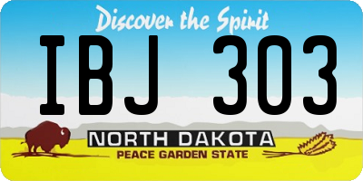 ND license plate IBJ303