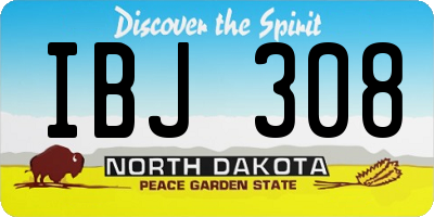 ND license plate IBJ308