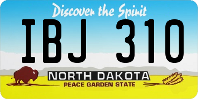 ND license plate IBJ310