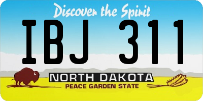 ND license plate IBJ311