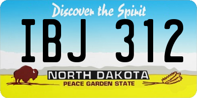 ND license plate IBJ312