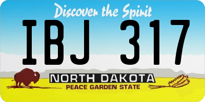 ND license plate IBJ317