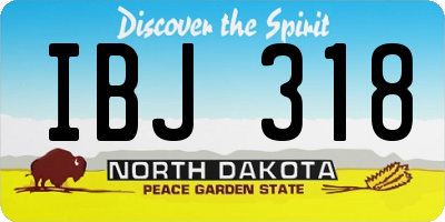ND license plate IBJ318