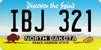 ND license plate IBJ321