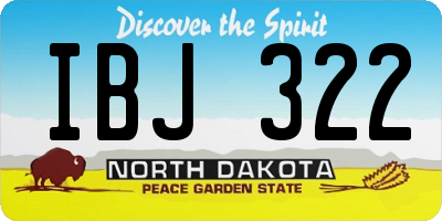 ND license plate IBJ322