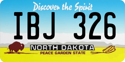 ND license plate IBJ326