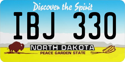 ND license plate IBJ330