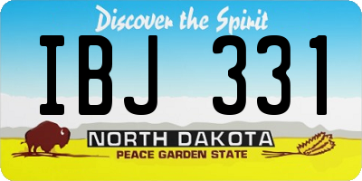 ND license plate IBJ331