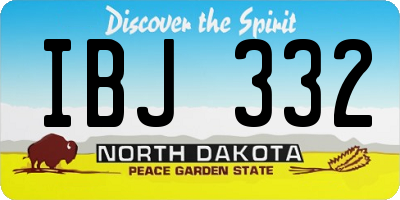 ND license plate IBJ332