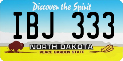 ND license plate IBJ333