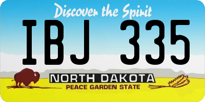 ND license plate IBJ335