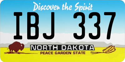 ND license plate IBJ337